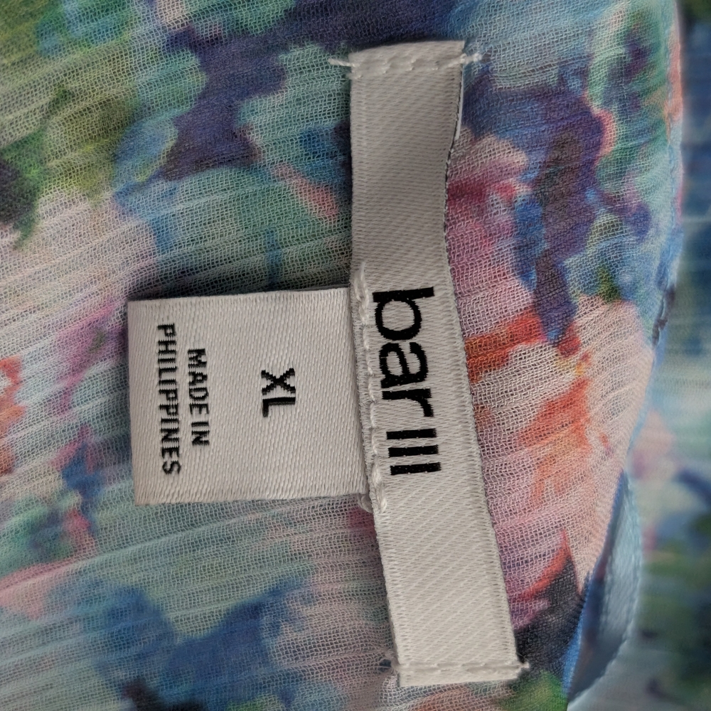 Bar III Multicolor Floral Ruffle Blouse - Picture 4 of 5